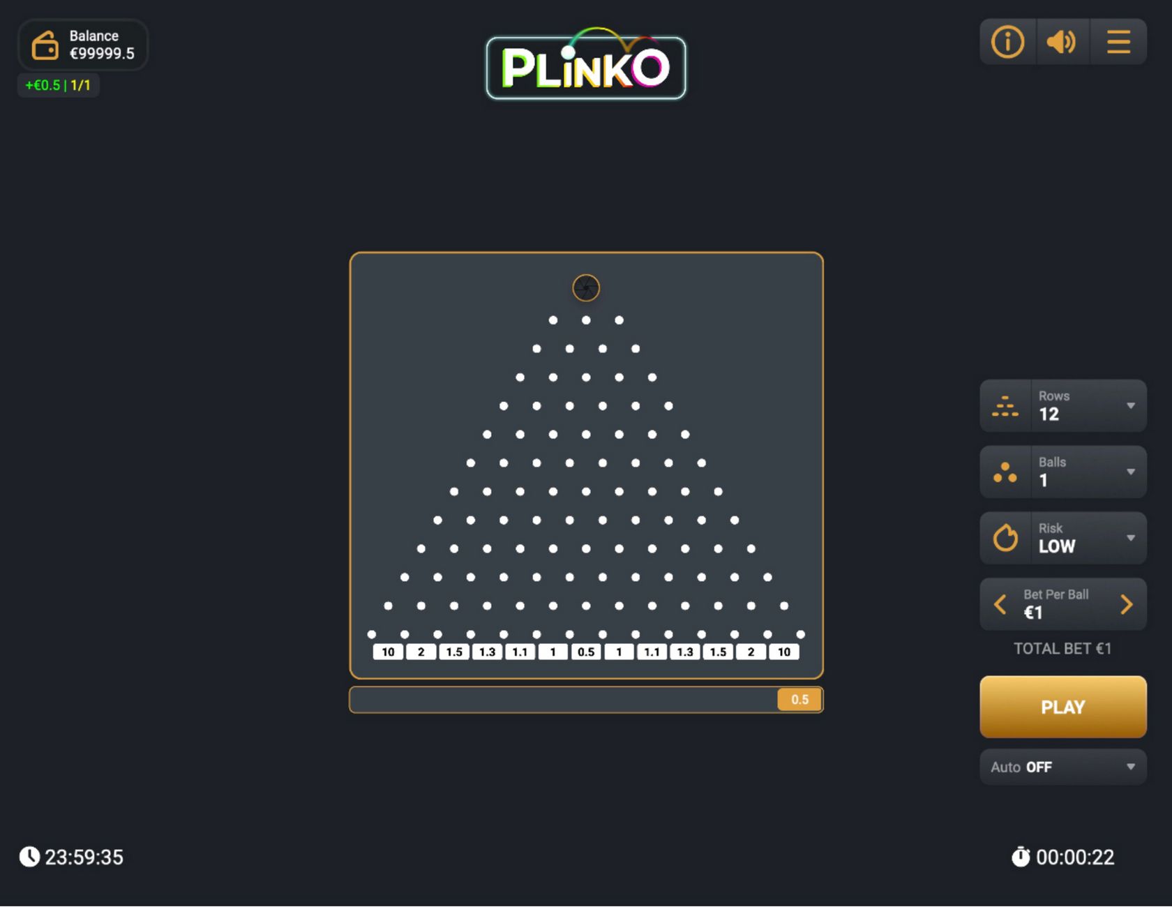 Plinko Online Casino Game Play for Real Money 2500$ Bonus offer!