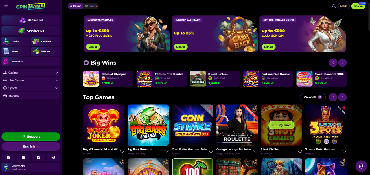 Spinmama Casino - Twoje Miejsce na Gry i Emocje