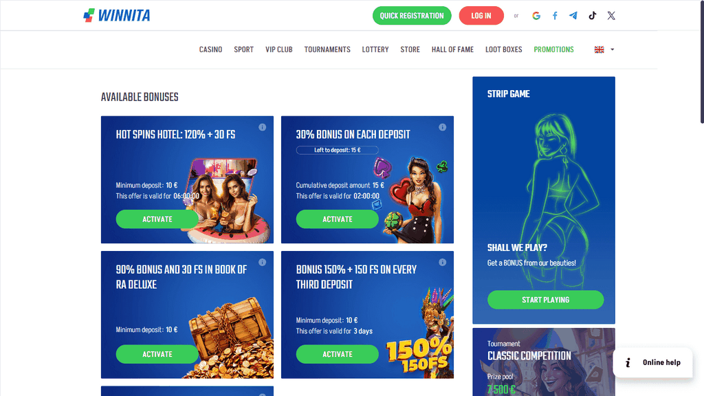 Valutazione del sito di Winnita Casino: pro, contro ed esperienza di gioco reale